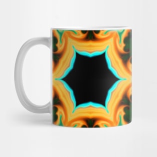 Psychedelic Hippie Teal Orange and Black Mug